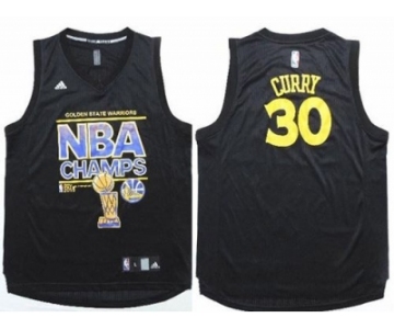 BA Golden State Warrlors #30 Stephen Curry Black 2015 NBA Finals Champions Stitched Jerseys