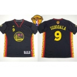 BA Golden State Warrlors #9 Andre Iguodala Black Slate Chinese New Year The Finals Patch Stitched Jerseys