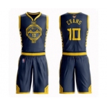 Golden State Warriors #10 Jacob Evans Authentic Navy Blue Basketball Suit 2019 Basketball Finals Bound Jersey - City Edition