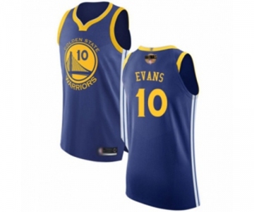 Golden State Warriors #10 Jacob Evans Authentic Royal Blue Basketball 2019 Basketball Finals Bound Jersey - Icon Edition