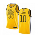 Golden State Warriors #10 Jacob Evans Yellow Swingman 2019 Basketball Finals Bound Jersey - Earned Edition