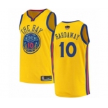 Golden State Warriors #10 Tim Hardaway Authentic Gold 2019 Basketball Finals Bound Basketball Jersey - City Edition