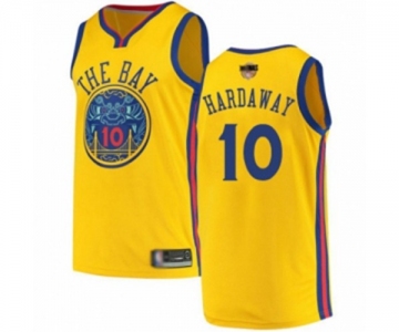 Golden State Warriors #10 Tim Hardaway Authentic Gold 2019 Basketball Finals Bound Basketball Jersey - City Edition