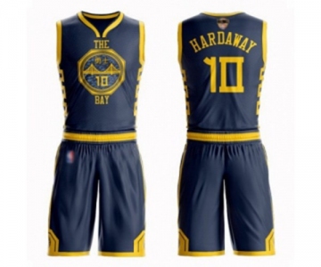 Golden State Warriors #10 Tim Hardaway Authentic Navy Blue Basketball Suit 2019 Basketball Finals Bound Jersey - City Edition