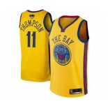 Golden State Warriors #11 Klay Thompson Authentic Gold 2019 Basketball Finals Bound Basketball Jersey - City Edition