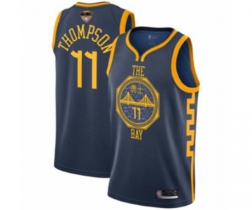 Golden State Warriors #11 Klay Thompson Authentic Navy Blue Basketball 2019 Basketball Finals Bound Jersey - City Edition