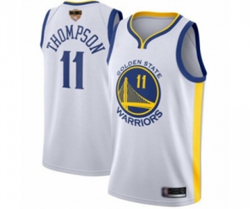 Golden State Warriors #11 Klay Thompson Authentic White 2019 Basketball Finals Bound Basketball Jersey - Association Edition