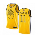 Golden State Warriors #11 Klay Thompson Yellow Swingman 2019 Basketball Finals Bound Jersey - Earned Edition