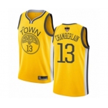 Golden State Warriors #13 Wilt Chamberlain Yellow Swingman 2019 Basketball Finals Bound Jersey - Earned Edition