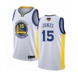 Golden State Warriors #15 Damian Jones Authentic White 2019 Basketball Finals Bound Basketball Jersey - Association Edition