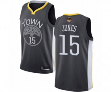 Golden State Warriors #15 Damian Jones Swingman Black 2019 Basketball Finals Bound Basketball Jersey - Statement Edition