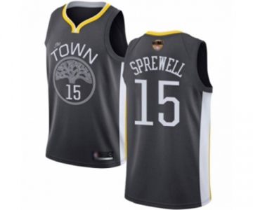 Golden State Warriors #15 Latrell Sprewell Swingman Black 2019 Basketball Finals Bound Basketball Jersey - Statement Edition