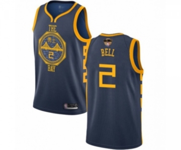 Golden State Warriors #2 Jordan Bell Authentic Navy Blue Basketball 2019 Basketball Finals Bound Jersey - City Edition