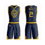 Golden State Warriors #2 Jordan Bell Authentic Navy Blue Basketball Suit 2019 Basketball Finals Bound Jersey - City Edition