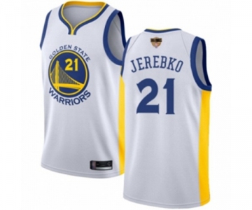 Golden State Warriors #21 Jonas Jerebko Authentic White Basketball 2019 Basketball Finals Bound Jersey - Association Edition