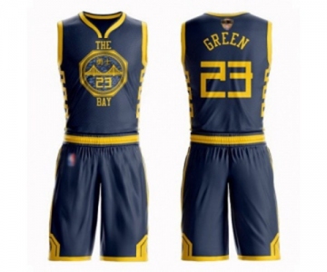 Golden State Warriors #23 Draymond Green Authentic Navy Blue Basketball Suit 2019 Basketball Finals Bound Jersey - City Edition