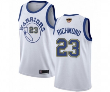 Golden State Warriors #23 Mitch Richmond Authentic White Hardwood Classics 2019 Basketball Finals Bound Basketball Jersey