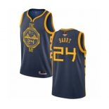 Golden State Warriors #24 Rick Barry Authentic Navy Blue Basketball 2019 Basketball Finals Bound Jersey - City Edition