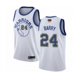 Golden State Warriors #24 Rick Barry Authentic White Hardwood Classics 2019 Basketball Finals Bound Basketball Jersey