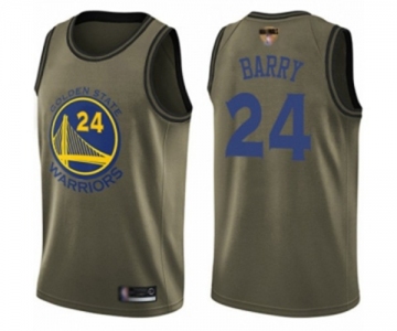 Golden State Warriors #24 Rick Barry Swingman Green Salute to Service 2019 Basketball Finals Bound Basketball Jersey