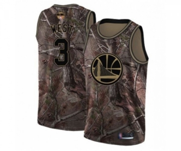 Golden State Warriors #3 David West Swingman Camo Realtree Collection Basketball 2019 Basketball Finals Bound Jersey