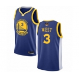 Golden State Warriors #3 David West Swingman Royal Blue 2019 Basketball Finals Bound Basketball Jersey - Icon Edition