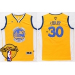 Golden State Warriors #30 Stephen Curry Gold The Finals Patch Stitched NBA Jersey