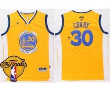 Golden State Warriors #30 Stephen Curry Gold The Finals Patch Stitched NBA Jersey