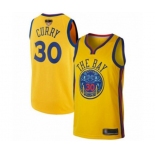 Golden State Warriors #30 Stephen Curry Swingman Gold 2019 Basketball Finals Bound Basketball Jersey - City Edition