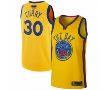 Golden State Warriors #30 Stephen Curry Swingman Gold 2019 Basketball Finals Bound Basketball Jersey - City Edition