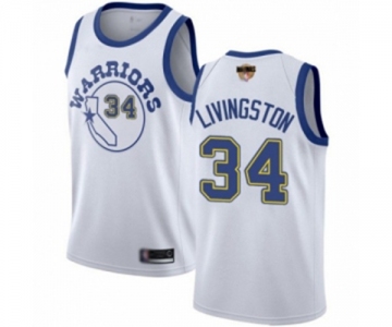 Golden State Warriors #34 Shaun Livingston Authentic White Hardwood Classics 2019 Basketball Finals Bound Basketball Jersey