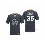 Golden State Warriors #35 Kevin Durant 2016 Alternate Black Sleeved Jersey