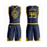 Golden State Warriors #35 Kevin Durant Authentic Navy Blue Basketball Suit 2019 Basketball Finals Bound Jersey - City Edition