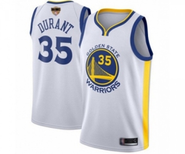 Golden State Warriors #35 Kevin Durant Authentic White 2019 Basketball Finals Bound Basketball Jersey - Association Edition