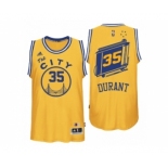 Golden State Warriors #35 Kevin Durant Hardwood Classics Swingman Gold Jersey