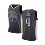 Golden State Warriors #4 Quinn Cook Authentic Black Basketball 2019 Basketball Finals Bound Jersey - Statement Edition