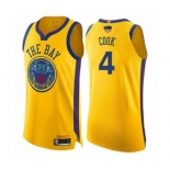 Golden State Warriors #4 Quinn Cook Authentic Gold Basketball 2019 Basketball Finals Bound Jersey - City Edition