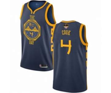 Golden State Warriors #4 Quinn Cook Authentic Navy Blue Basketball 2019 Basketball Finals Bound Jersey - City Edition