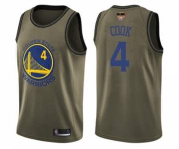 Golden State Warriors #4 Quinn Cook Swingman Green Salute to Service Basketball 2019 Basketball Finals Bound Jersey