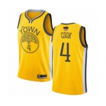 Golden State Warriors #4 Quinn Cook Yellow Swingman 2019 Basketball Finals Bound Jersey - Earned Edition