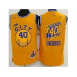 Golden State Warriors #40 Harrison Barnes Gold Throwback The City Stitched NBA Jersey