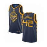 Golden State Warriors #42 Nate Thurmond Authentic Navy Blue Basketball 2019 Basketball Finals Bound Jersey - City Edition