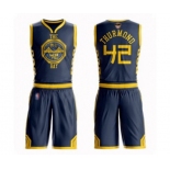 Golden State Warriors #42 Nate Thurmond Authentic Navy Blue Basketball Suit 2019 Basketball Finals Bound Jersey - City Edition