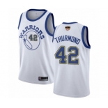 Golden State Warriors #42 Nate Thurmond Authentic White Hardwood Classics 2019 Basketball Finals Bound Basketball Jersey