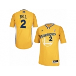 Men Adidas Golden State Warriors #2 Jordan Bell Swingman Gold Alternate NBA Jersey