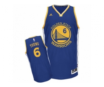 Men Adidas Golden State Warriors #6 Nick Young Swingman Royal Blue Road NBA Jersey