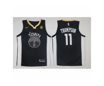 Men Golden State Warriors #11 Klay Thompson 2017-18 New Season Black NBA Jersey