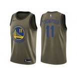 Men Nike Golden State Warriors #11 Klay Thompson Green Salute to Service NBA Swingman Jerse