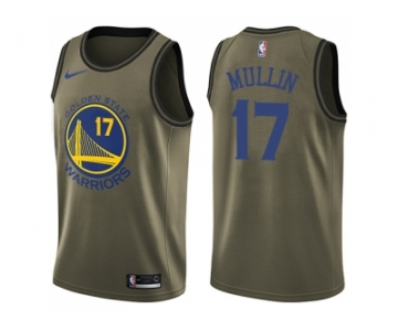 Men Nike Golden State Warriors #17 Chris Mullin Green Salute to Service NBA Swingman Jersey