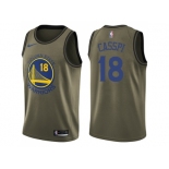 Men Nike Golden State Warriors #18 Omri Casspi Green Salute to Service NBA Swingman Jersey